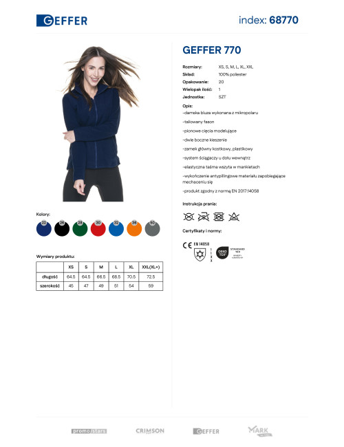 GEFFER Damen SWEATSHIRT 770 NAVY BLUE DTG-Logodruck, Siebdruck, Stickerei