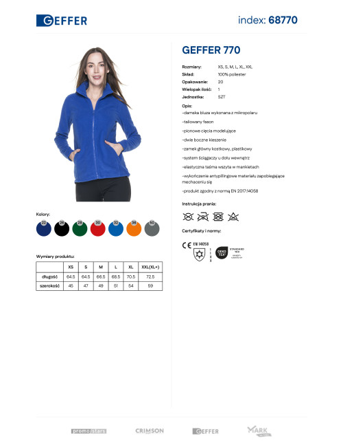 GEFFER SWEATSHIRT Women`s GEFFER 770 CORNFLOWER DTG print embroidery silkscreen logo