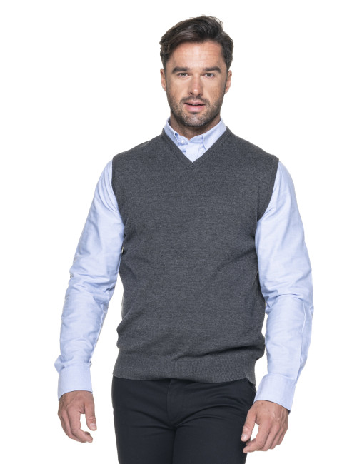 Promostars men`s vest SHORT CITY gray melange