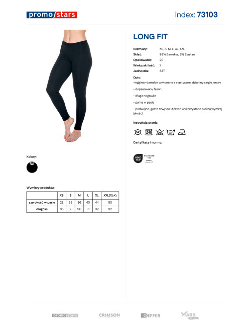 Spodnie damskie Promostars long fit czarny - P&M