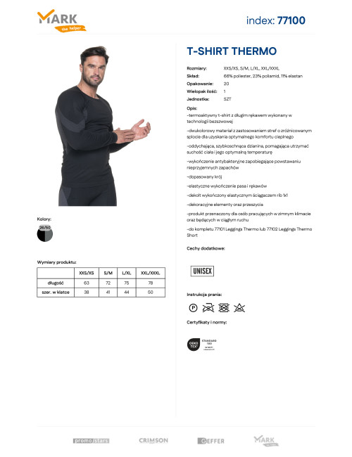 Herren-Thermoaktiv-T-Shirt Mark The Helper Schwarz/Grau