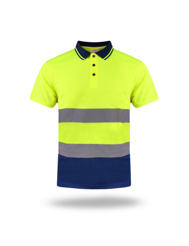 Mark The Men's Hi-Vis Polo Shirt Yellow/Navy