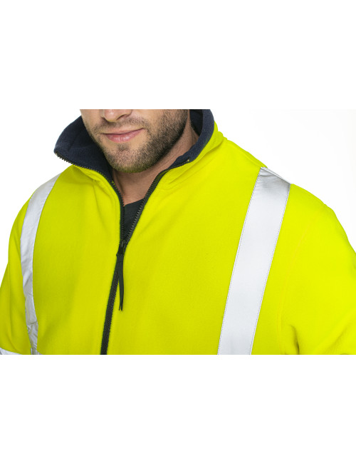 Men's Fleece Jacket MARK the Helper HI-VIS Yellow