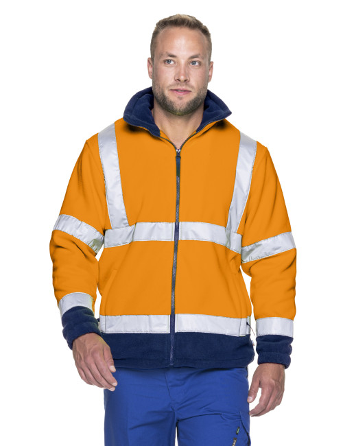 MARK THE HELPER MEN`S HI-VIS FLEECE SWEATSHIRT ORANGE embroidery print