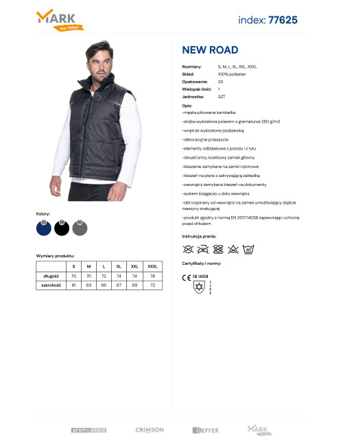 MARK THE HELPHER VEST Men`s NEW ROAD BLACK embroidery screen printing