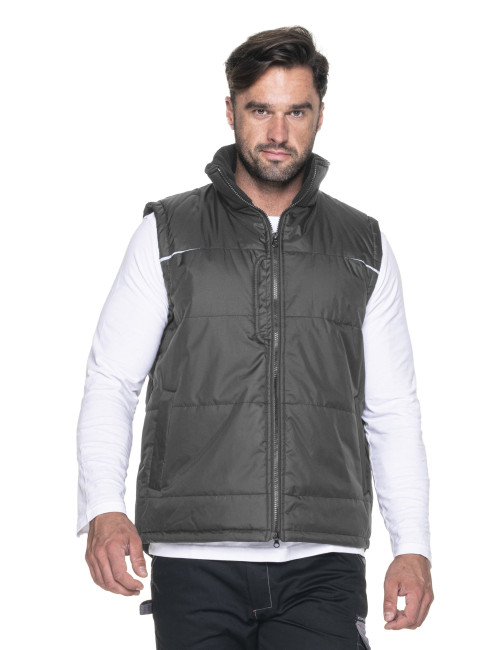 MARK THE HELPER Herrenweste NEW ROAD GREY mit aufgesticktem DTG-Logo