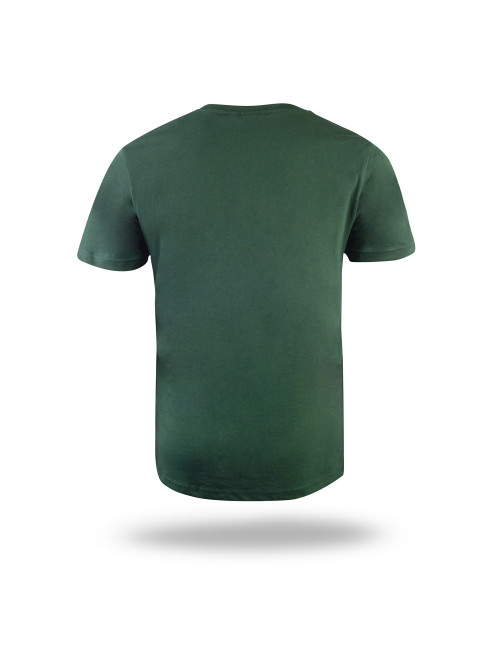 MARK THE HELPER MEN`S T-SHIRT WORKER BOTTLE GREEN embroidery print
