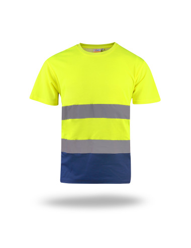 Koszulka męska Mark The Helper Hi-Vis Duo żółta/granatowa - P&M