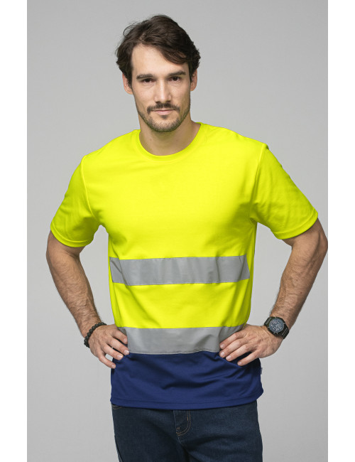 Herren T-Shirt Mark The Helper Hi-Vis Duo Gelb/Blau