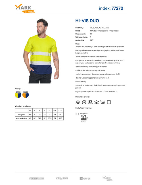 Mark The Helper Men's Hi-Vis Duo Yellow/Navy T-Shirt