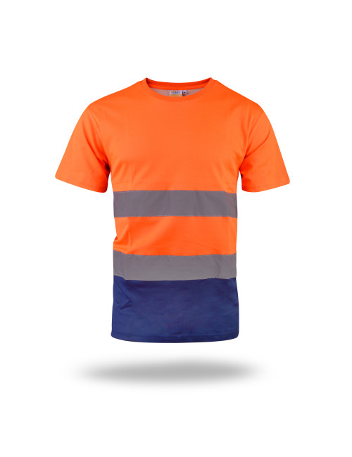 MARK THE HELPER HERREN-T-SHIRT HI-VIS DUO ORANGE mit Stickereidruck