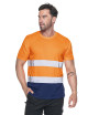 MARK THE HELPER MEN`S T-SHIRT HI-VIS DUO ORANGE embroidery print