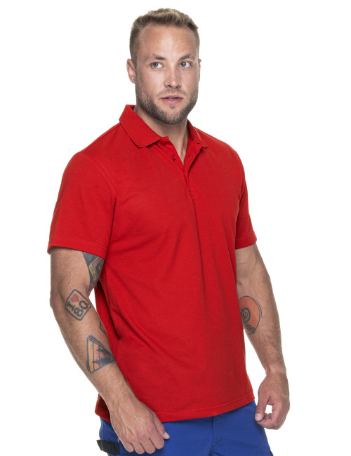 MARK THE HELPHER HERREN-POLO WORKER RED mit gesticktem Siebdruck-Logo