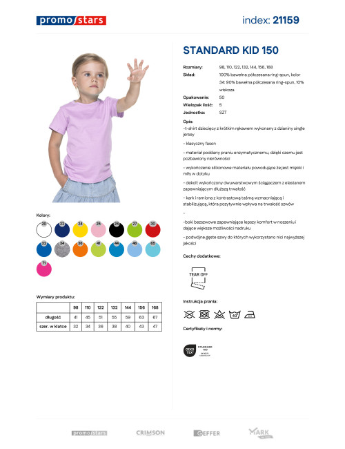 Promostars Kinder-T-Shirt STANDARD KID 150 HELLROSA mit Aufdruck