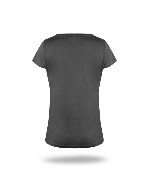 Promostars LADIES` PREMIUM GREY Damen-T-Shirt mit Stickdruck