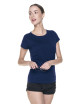 Purpur geschnittenes Damen-T-Shirt LADIES` PREMIUM PLUS NAVY BLUE mit Logo-Stickerei