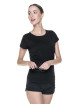 Purpurrot geschnittenes Damen-T-Shirt LADIES` PREMIUM PLUS BLACK mit Stickerei, Aufdruck