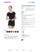 Purpurrot geschnittenes Damen-T-Shirt LADIES` PREMIUM PLUS BLACK mit Stickerei, Aufdruck