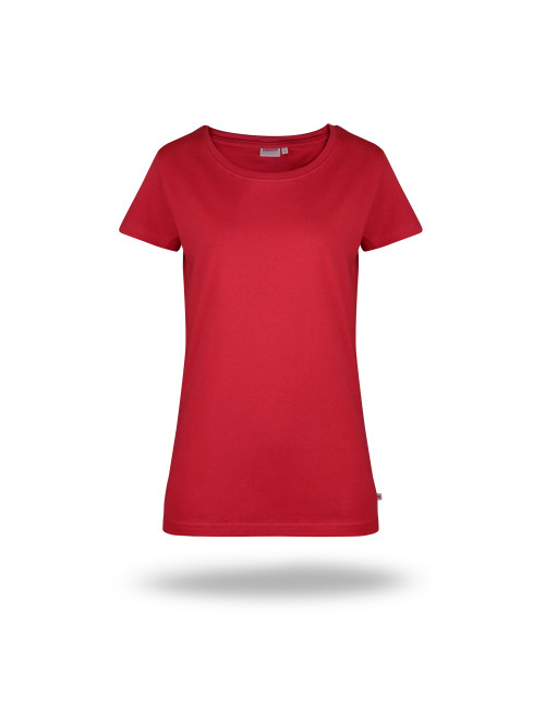 Purpur geschnittenes Damen-T-Shirt LADIES` PREMIUM PLUS RED mit Aufdruck