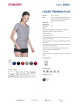 Purpur geschnittenes Damen-T-Shirt LADIES` PREMIUM PLUS HELLGRAU MELANGE