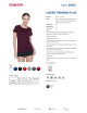 Purpur geschnittenes Damen-T-Shirt LADIES` PREMIUM PLUS RED WINE mit Logo