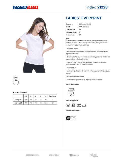 Koszulka damska Promostars Ladies' Overprint biały - P&M