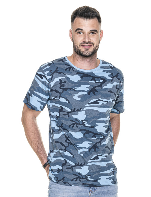 Herren-T-Shirt Promostars CAMO blaues Camouflage