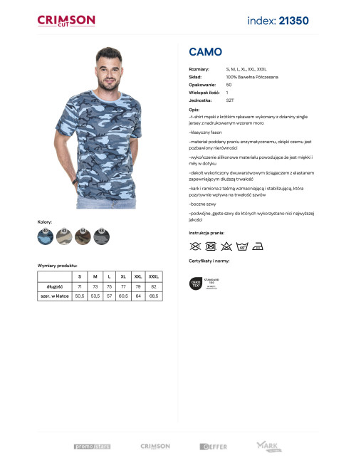 Herren-T-Shirt Promostars CAMO blaues Camouflage