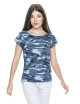 Damen T-Shirt Promostars Camo Lady Blau-Muster