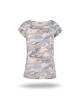 Purpurrot geschnittenes Damen-T-Shirt CAMO LADY LIGHT CAMO Military unter dem Logo