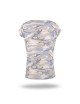 Purpurrot geschnittenes Damen-T-Shirt CAMO LADY LIGHT CAMO Military unter dem Logo