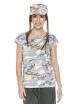 Purpurrot geschnittenes Damen-T-Shirt CAMO LADY LIGHT CAMO Military unter dem Logo