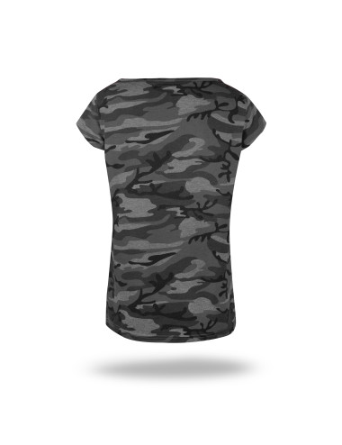 Damen-Camouflage-T-Shirt Lady, grau-Camouflage, Promostars/Crimson CUT