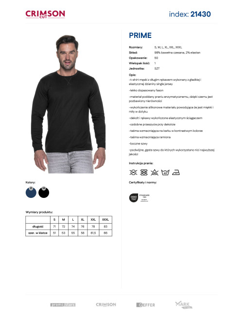 Purpurrot geschnittenes PRIME BLACK Herren-T-Shirt mit Stickerei und Logo-Print