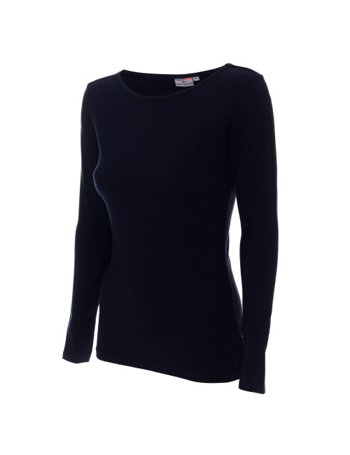 Purpur geschnittenes Damen-T-Shirt LADIES` VOYAGE PLUS NAVY BLUE mit Logo-Stickerei
