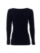 Purpur geschnittenes Damen-T-Shirt LADIES` VOYAGE PLUS NAVY BLUE mit Logo-Stickerei