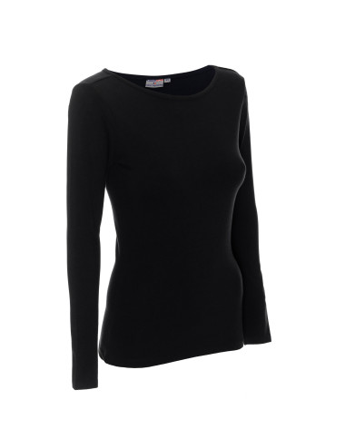 Crimson cut women`s t-shirt LADIES` VOYAGE PLUS BLACK with logo for companies