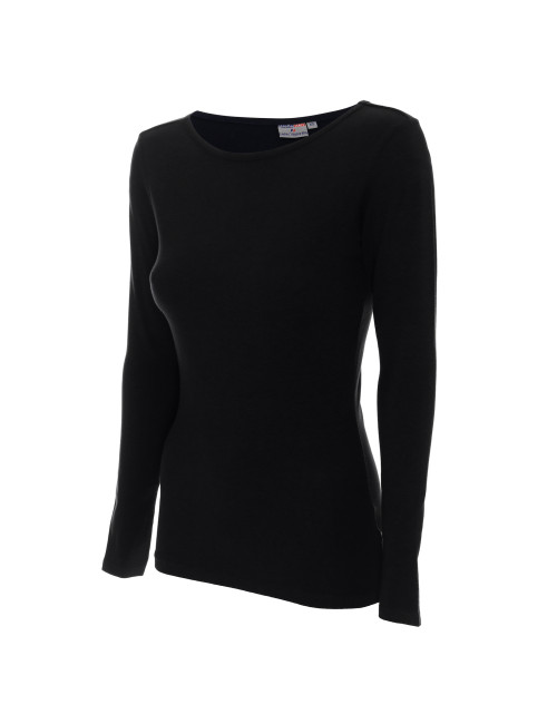 Purpurrot geschnittenes Damen-T-Shirt LADIES` VOYAGE PLUS BLACK mit Firmenlogo