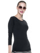 Purpurrot geschnittenes Damen-T-Shirt LADIES` VOYAGE PLUS BLACK mit Firmenlogo