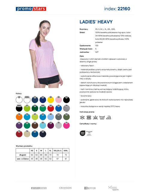 Schweres hellrosa T-Shirt für Damen von Promostars