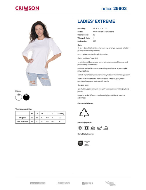 Damen T-Shirt Promostars Ladies' Extreme Weiß