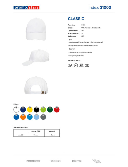 Promostars Classic Baseballcap Weiß