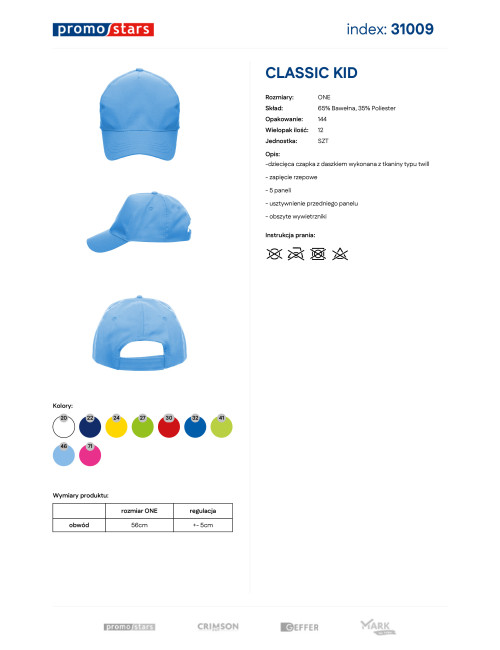 Promostars CLASSIC KID HAT BLAU Stickerei, Druck, Logo