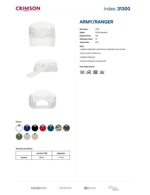Promostars Army/Ranger Cap Weiß
