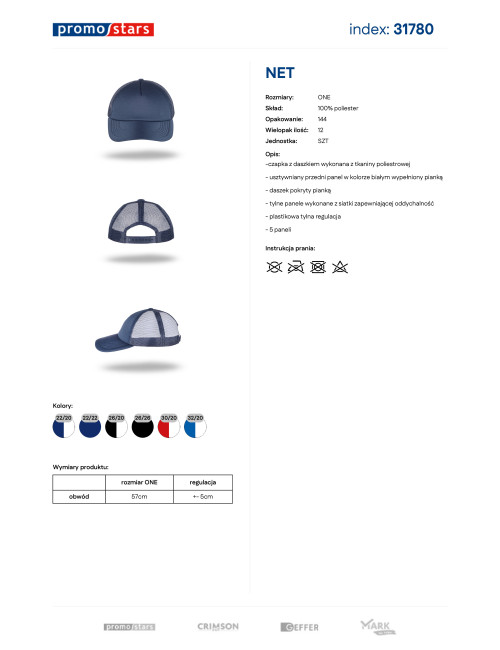 Promostars Baseballkappe NET NAVY BLUE/NAVY BLUE Transferstickerei