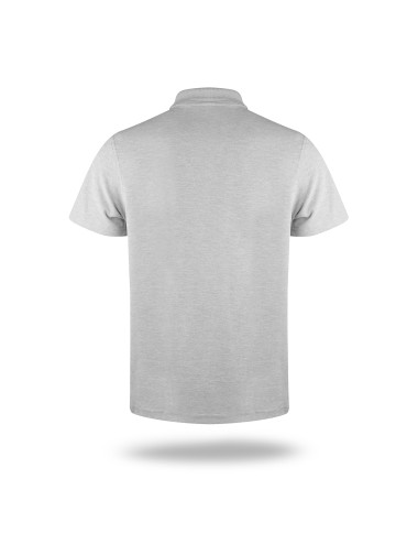 Promostars Men`s POLO COTTON LIGHT GRAY MELANGE embroidery logo print