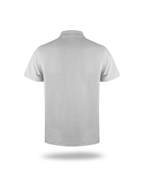 Promostars POLO Męska COTTON JASNY SZARY MELANŻ haft logo nadruk