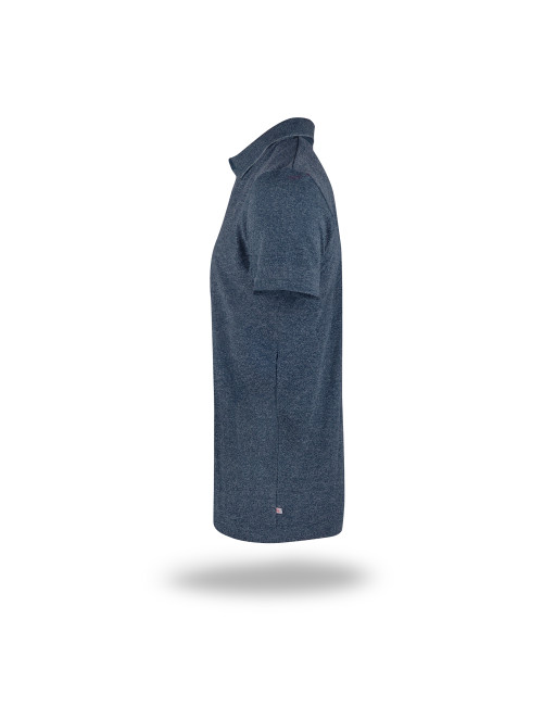 Karmesinrot geschnittenes HERREN-POLO FRANK NAVY BLUE RAIN zum Bedrucken, Logo, Sticken