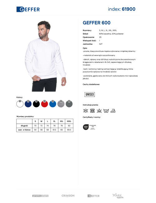 Herrenpullover Promostars Geffer 600 Weiß