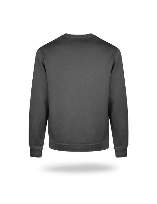 Geffer Herren SWEATSHIRT 600 GRAU mit Logo-Print und Stickerei